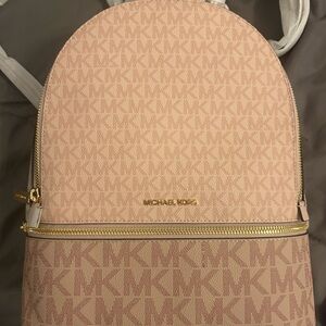 Michael Kors Blush Monogram Backpack